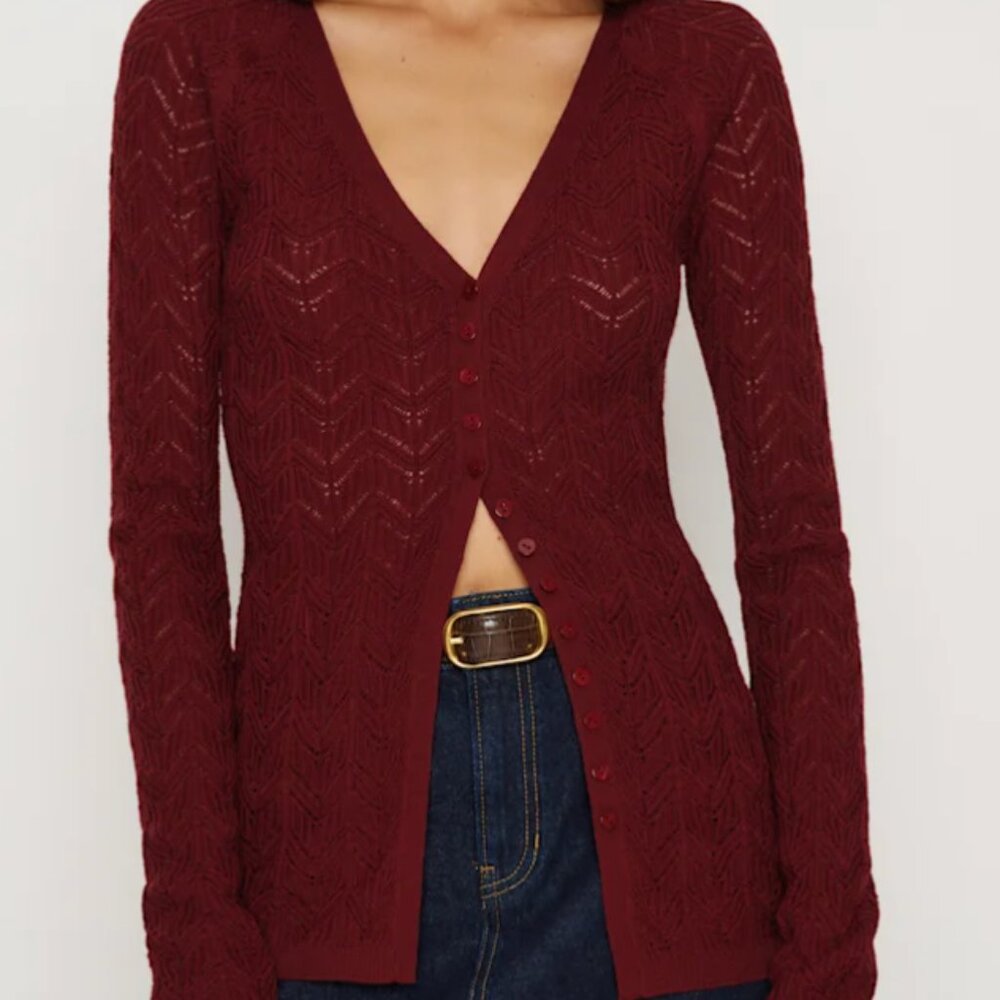 Reformation Sutton Regenerative Merino Open Knit Sweater - Picture 5 of 5